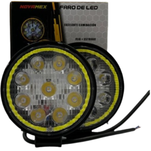 Faro LED redondo con aro blanco